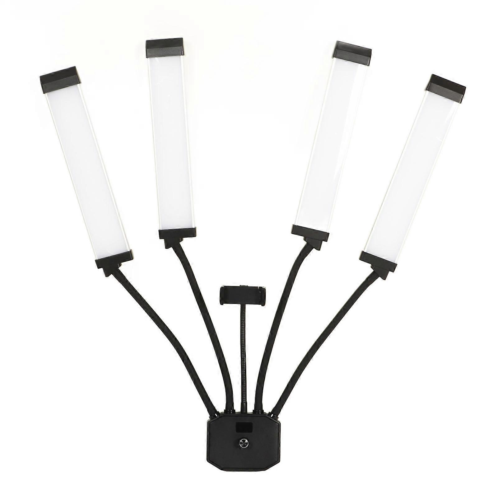 448 LED Live Light with Mobile Phone Support Multiple Angles 4 Arms Fill Light for Make Up Vlog 100‑240V US Plug 