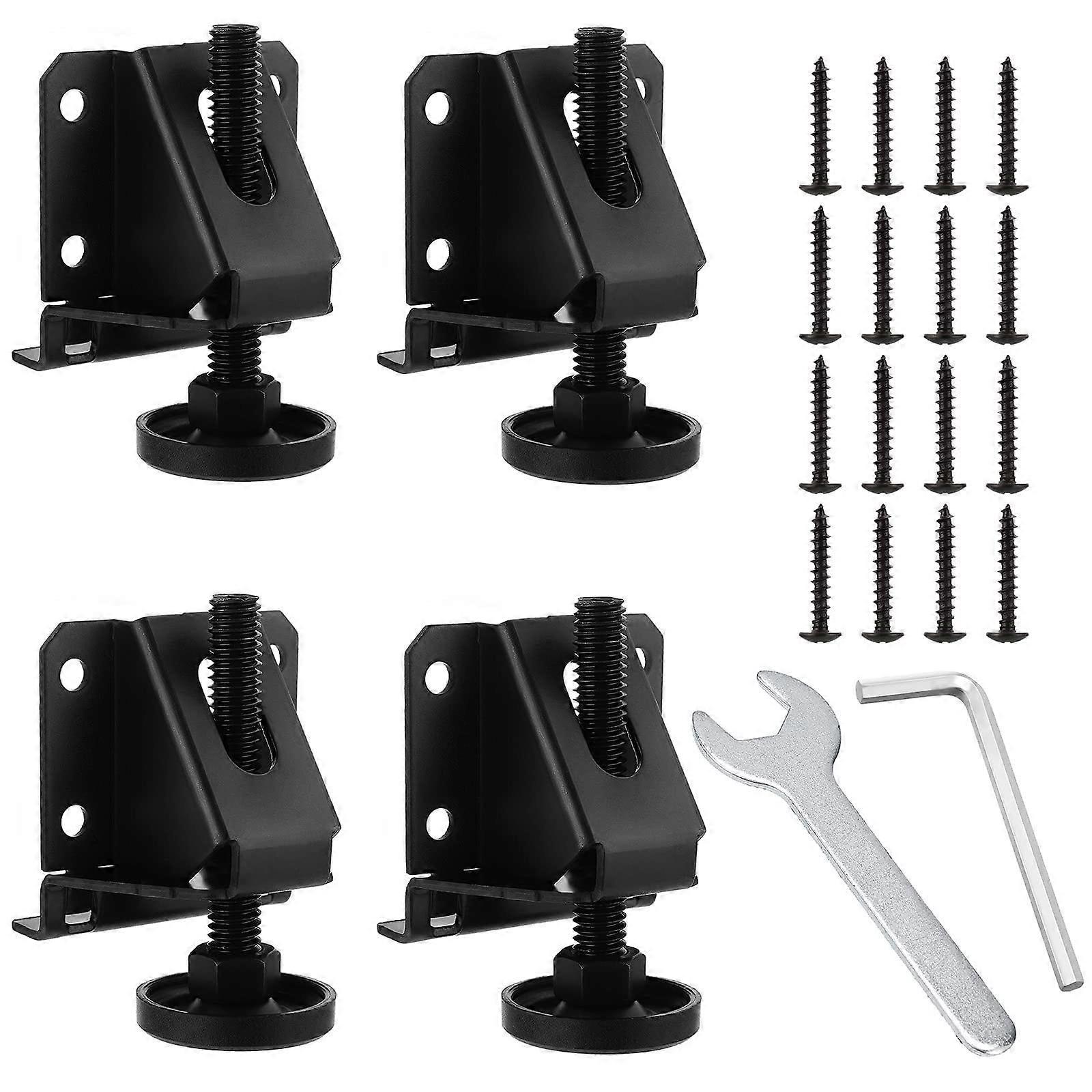 Leg Levelers with Mounting Screws and Lock for Cabinets, Furniture, Shelves, Tables Black
