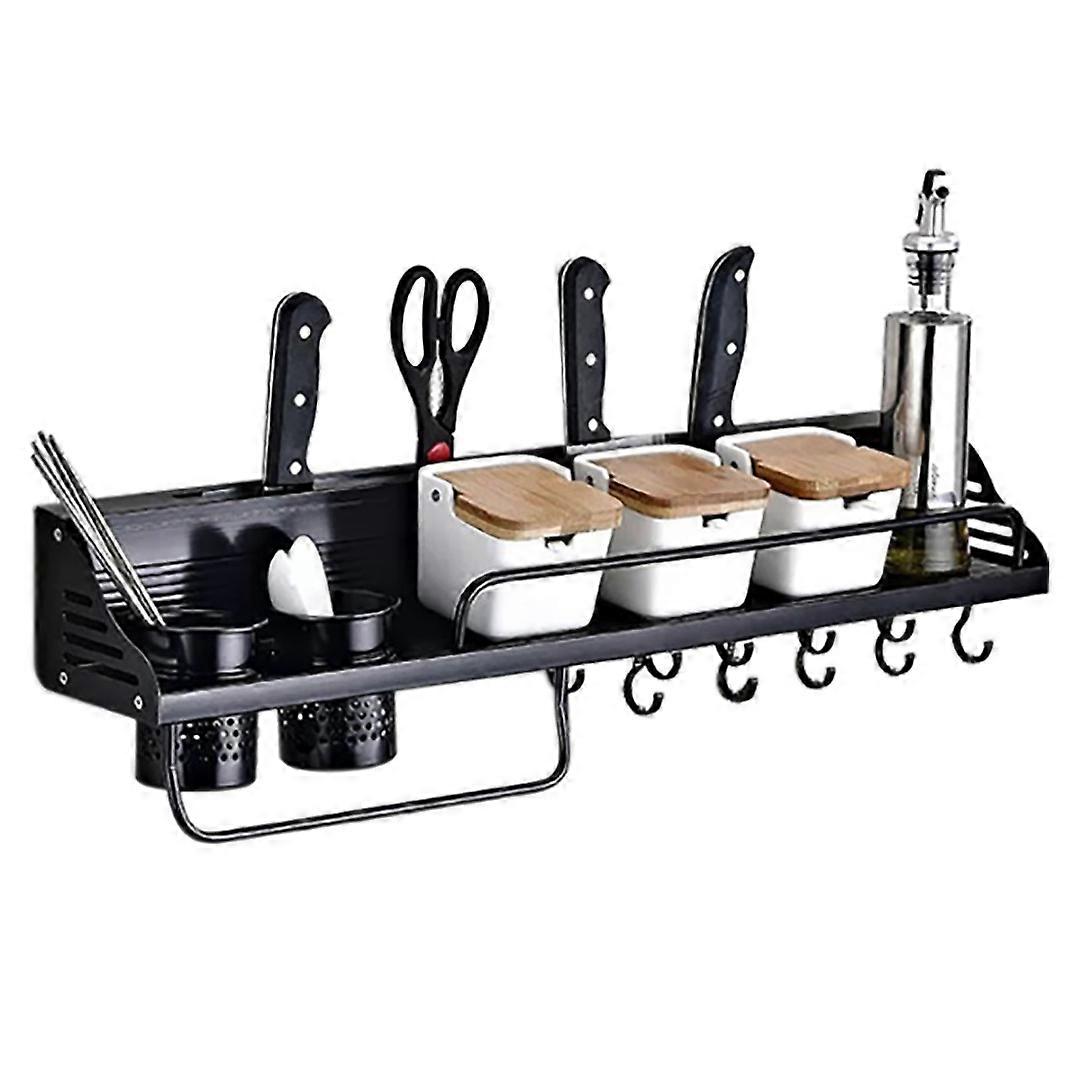80cm Multi-purpose Kitchen Storage Rack Wall Mount Storage Shelf  Kitchenware Storage Organizer