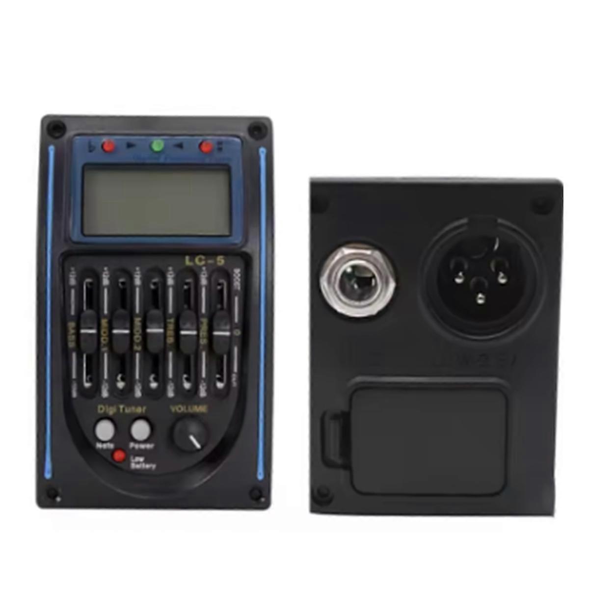 5-bands Prener LC5 akustisk gitarrpickup preamp EQ LCD-tuner piezo equalizer