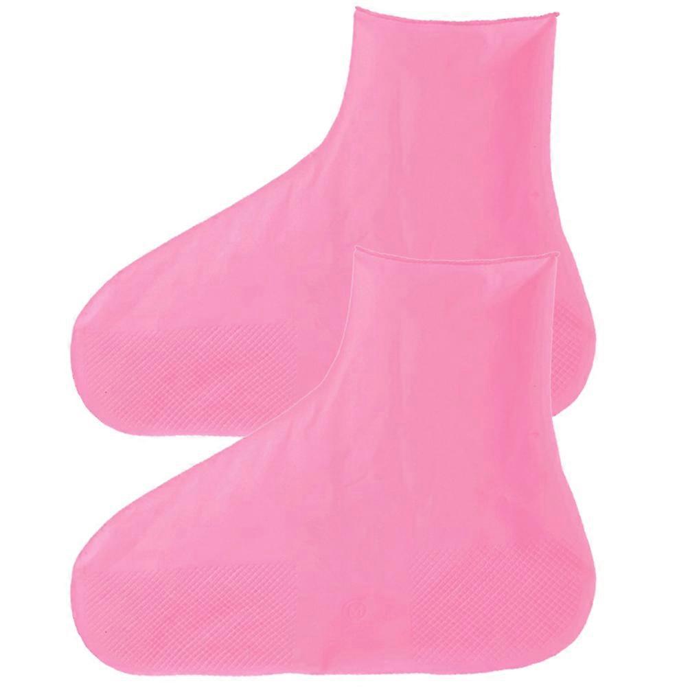 Latex Shoe Covers Unisex Non-Slip Protective Boot Cover For Camping Pink M 1 Pair