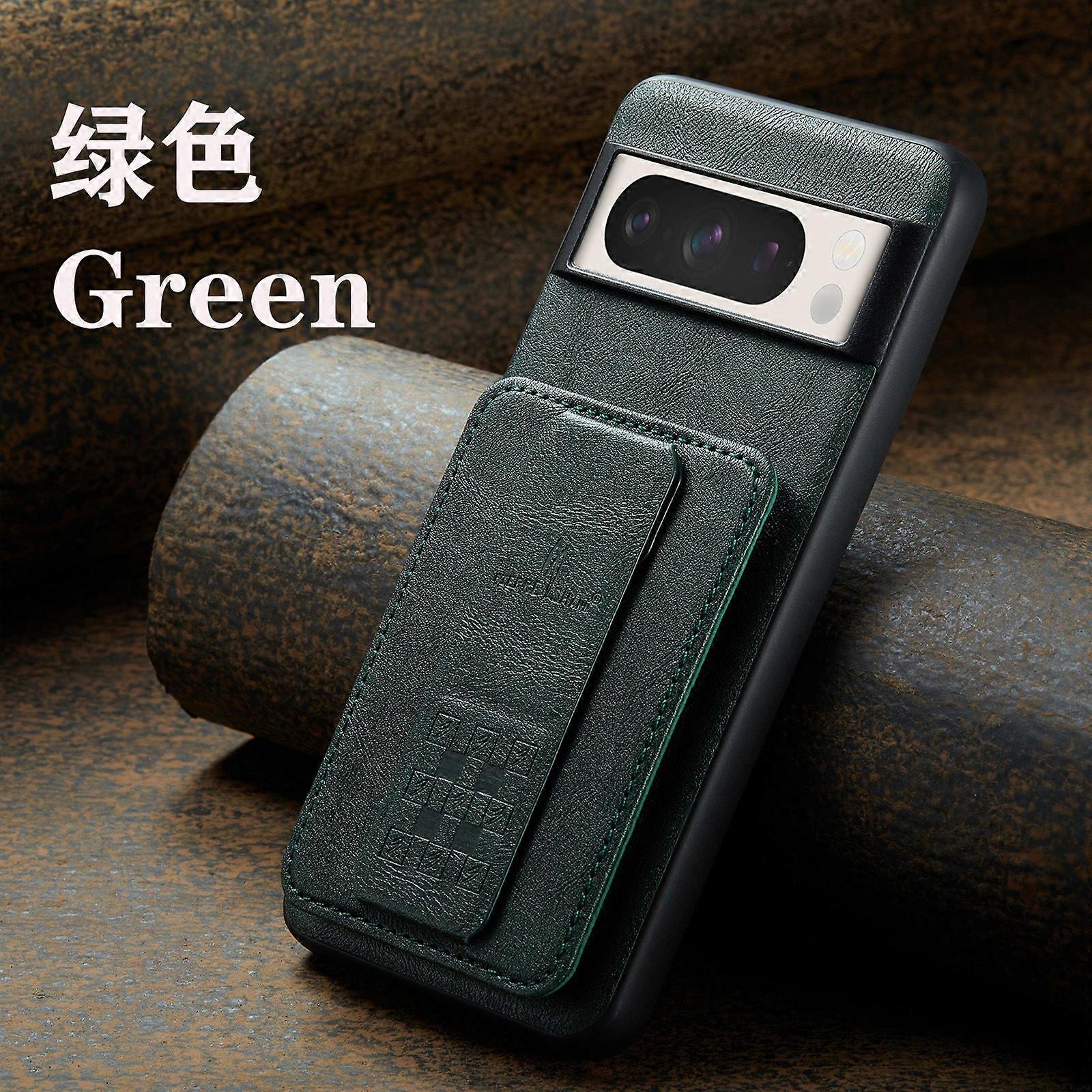 Case For Iphone 13 Pro Max 024 Green Card Holder Protective Leather Back
