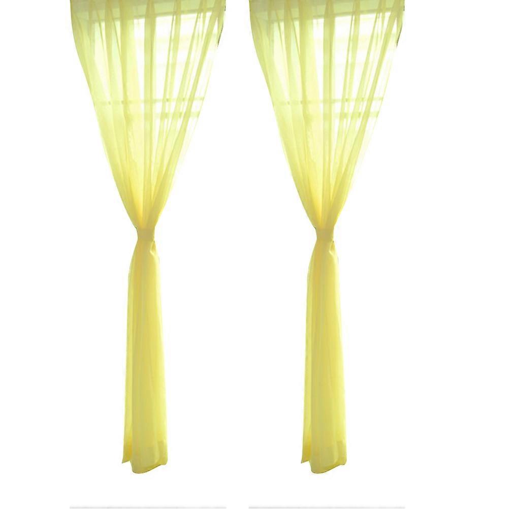 Window Curtains Voile Curtains Natural Light Filtering Simple and Elegant Homeowners Interior Designers 100x200cm Golden Yellow 1Set