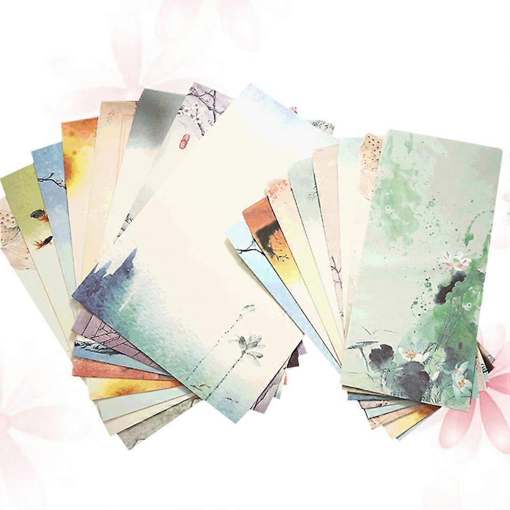 Stationery Writing Sets Chinese Style Envelope and Letter Set Multi Color Rectangular For Party Invitations Thank-You Note 12 Sets