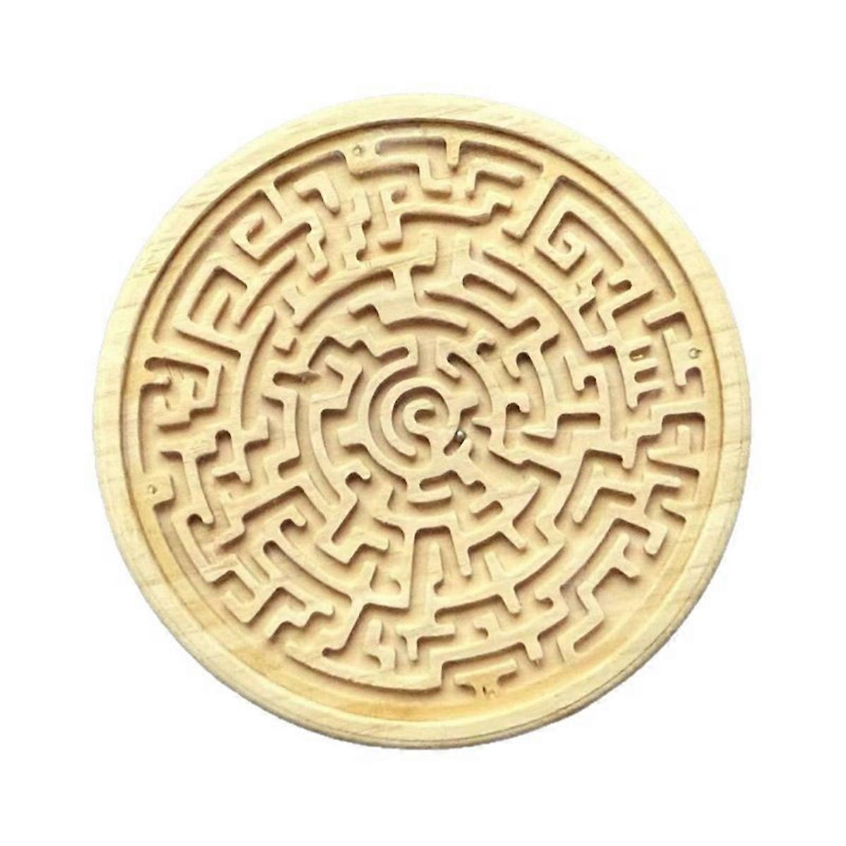 Wooden Maze Board Game Puzzle Round Maze Labyrinth Board Game Multi-Purpose Maze Puzzle Logic Game Toy for Toddler Adult
