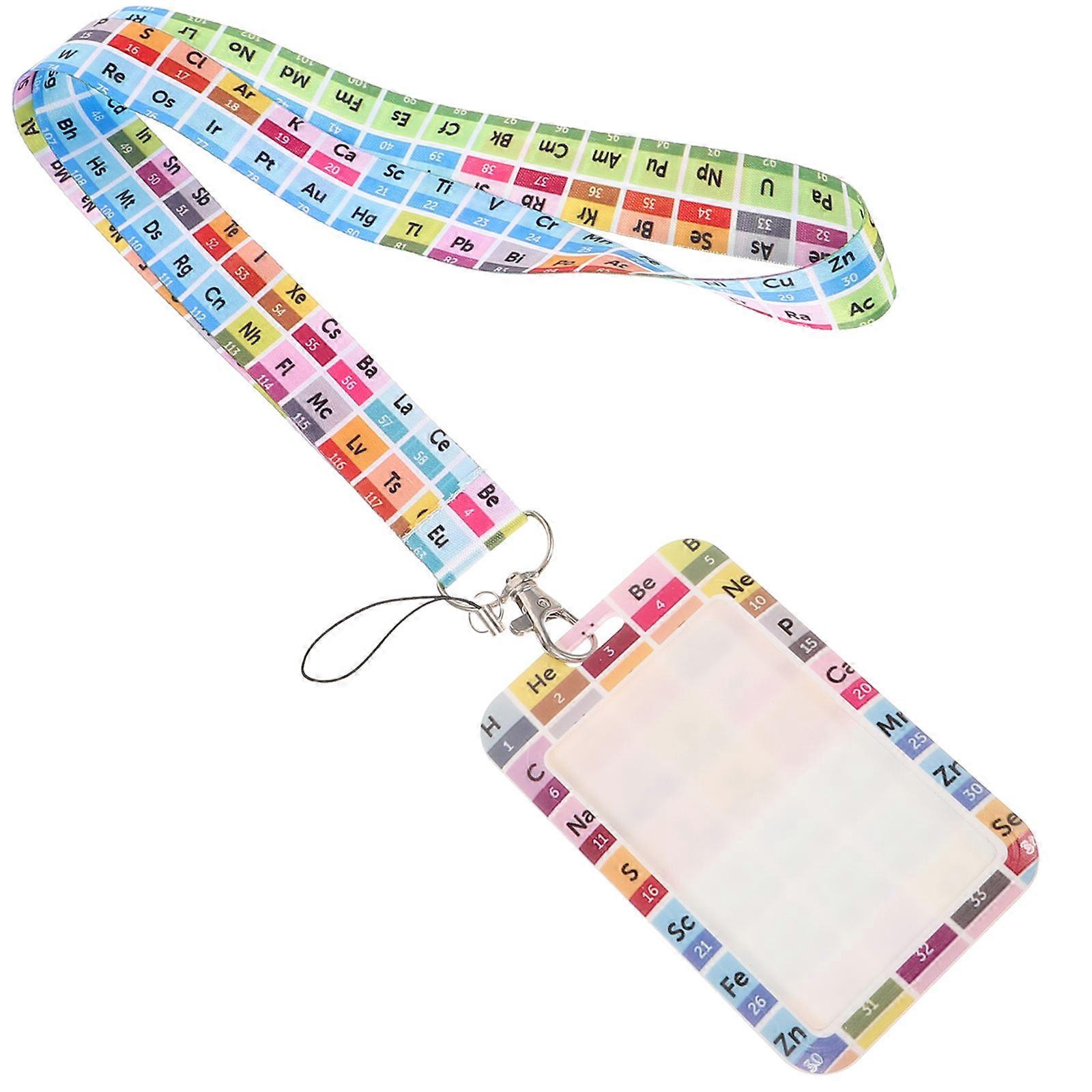 Chemical Element Design ID Badge Holder with Lanyard – Name Tag Sleeve for Teachers, Students, Office Workers, and Medical Staff – Secure & Versatile