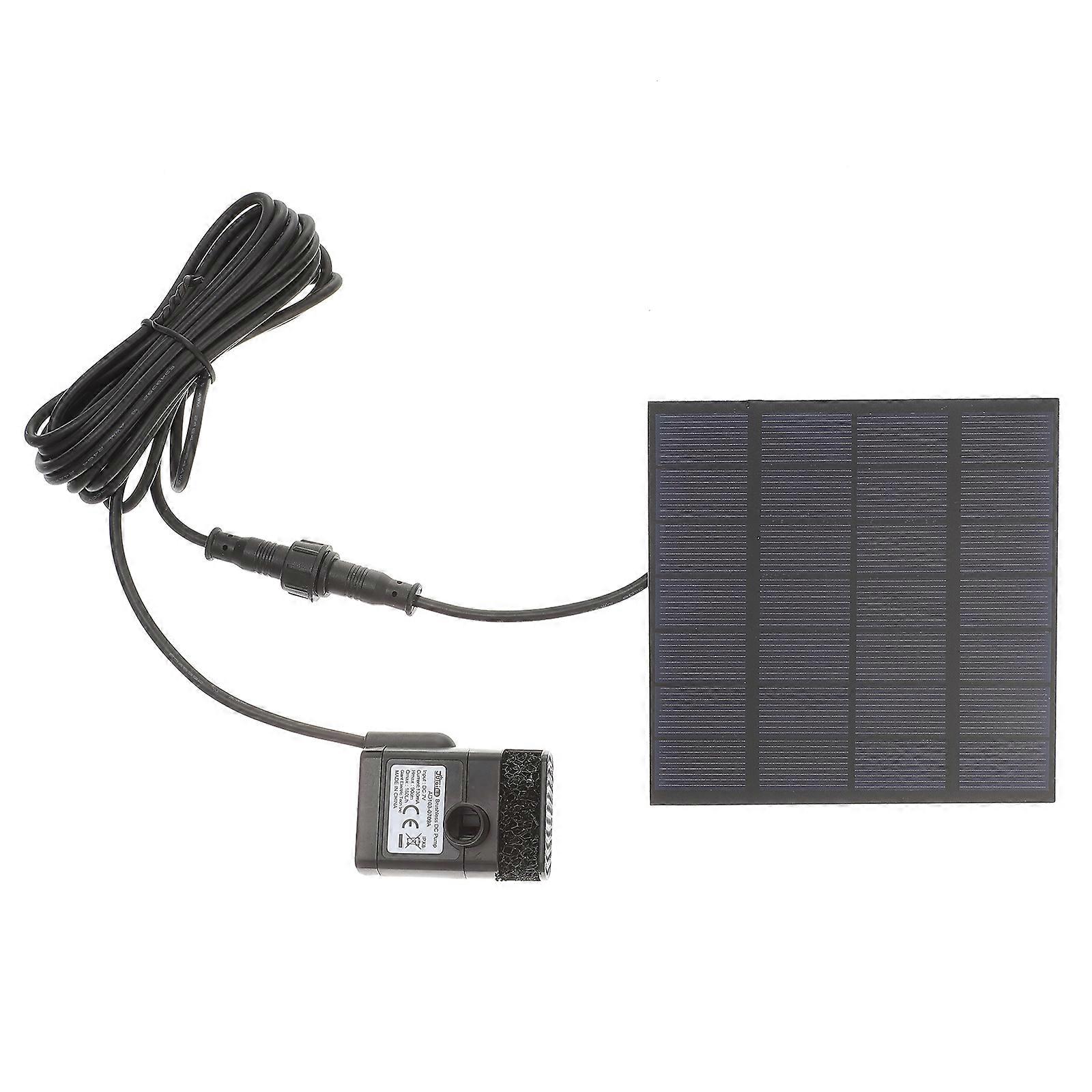Solar Powered Water Pump Fountain Submersible Pump for Garden Plants Pool Black 1 Set