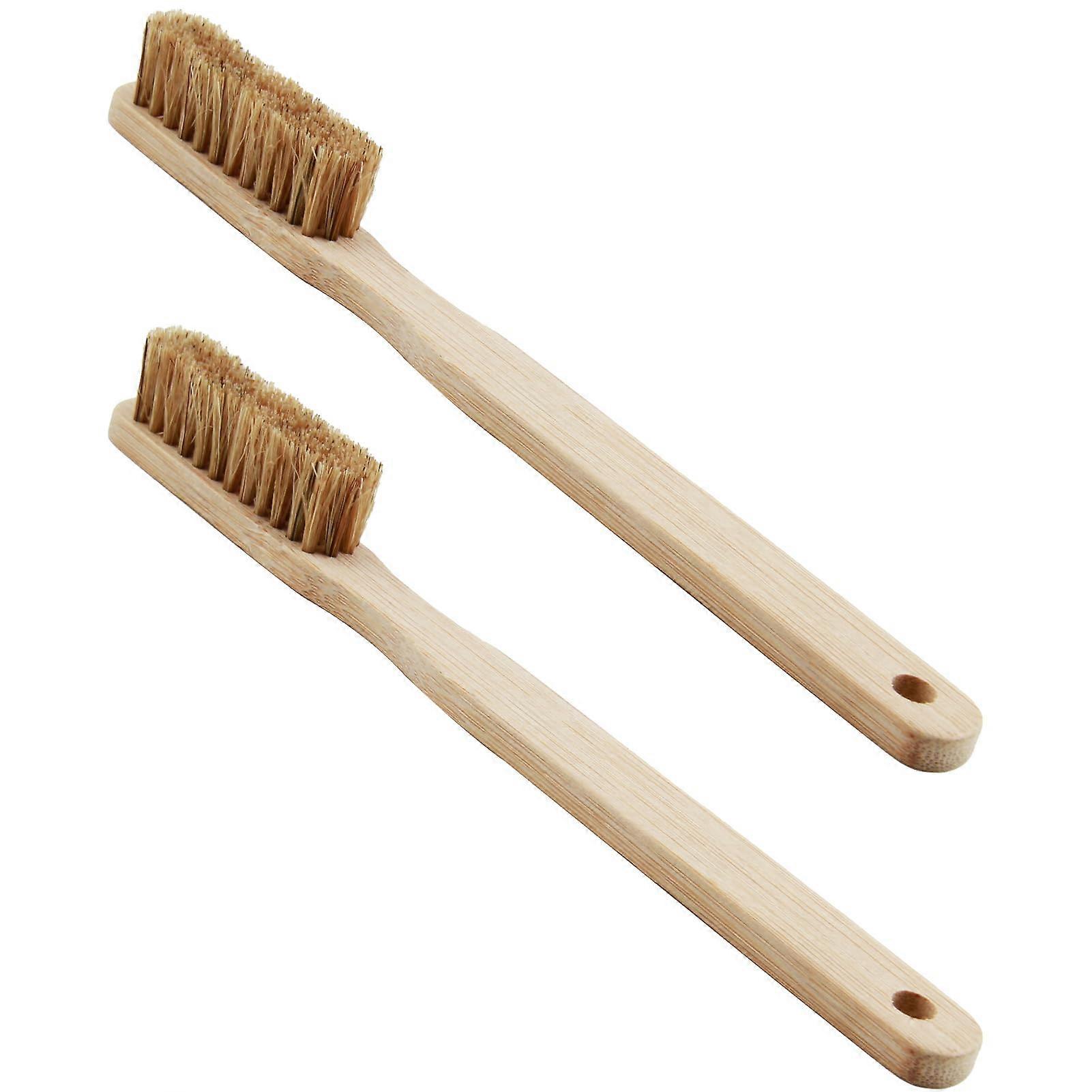2 Pieces Climbing Brush, Bamboo Brush with Handles for Chalk Bags