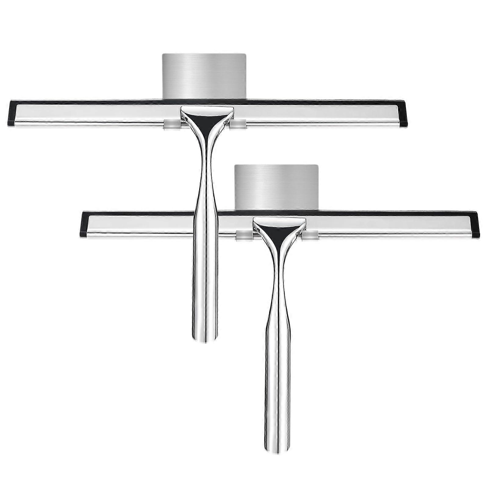 2 Pack 25cm Chrome & Stainless Steel Shower Scraper