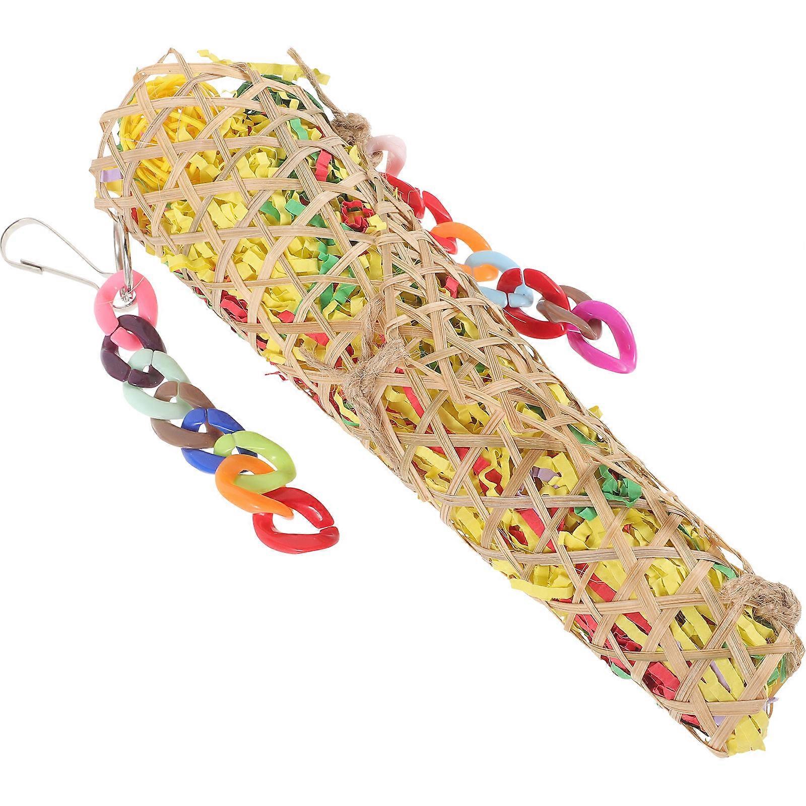 Parrot Hanging Chew Toy Parrot Shredding Toy Pet Owners Multi 22x7cm Teeth Grinding Shredding 1Pack
