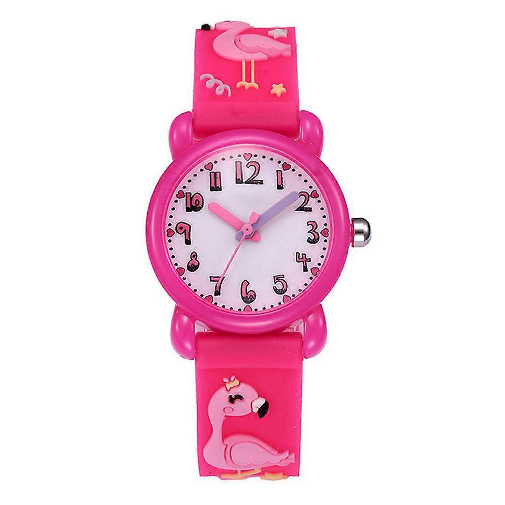 Waterproof Cartoon Watch Kids Wristwatch Daily Use Rosy 21x28cm Time Telling 1Pc