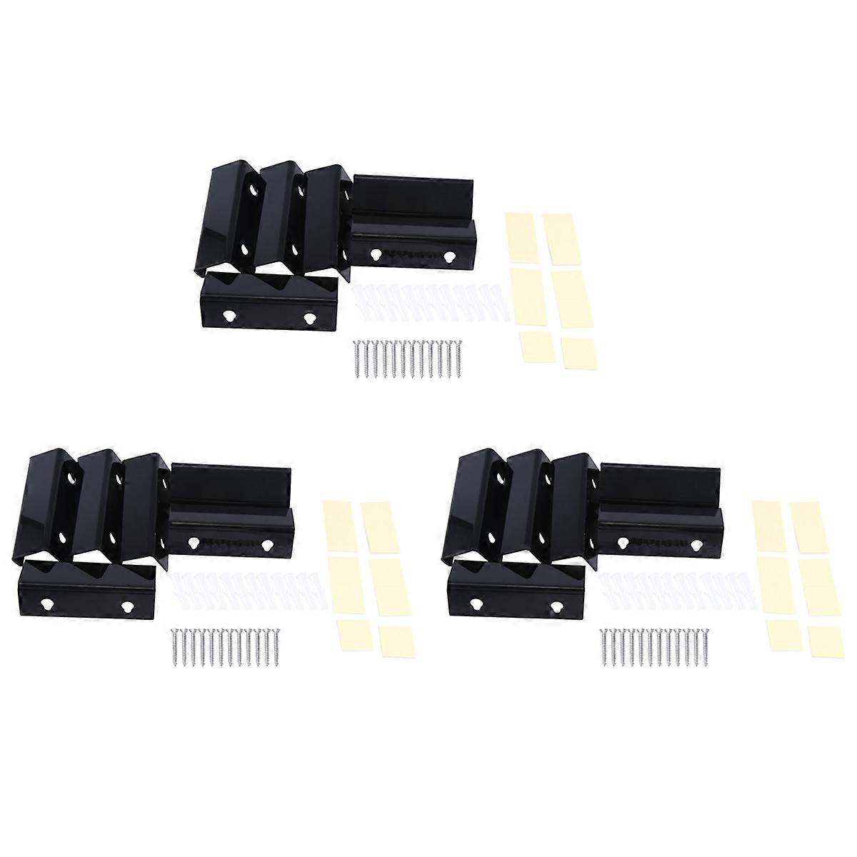 Black Vinyl Record Shelf Wall Mount 6 Pack,Vinyl Holder Wall