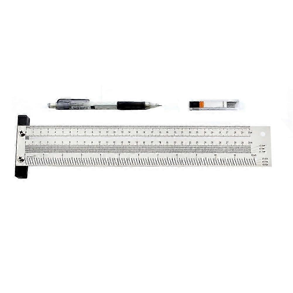 Precision Marking Ruler, Stainless Steel Woodworking Scribing Tool for Accurate Line Gauging (300mm/12in)