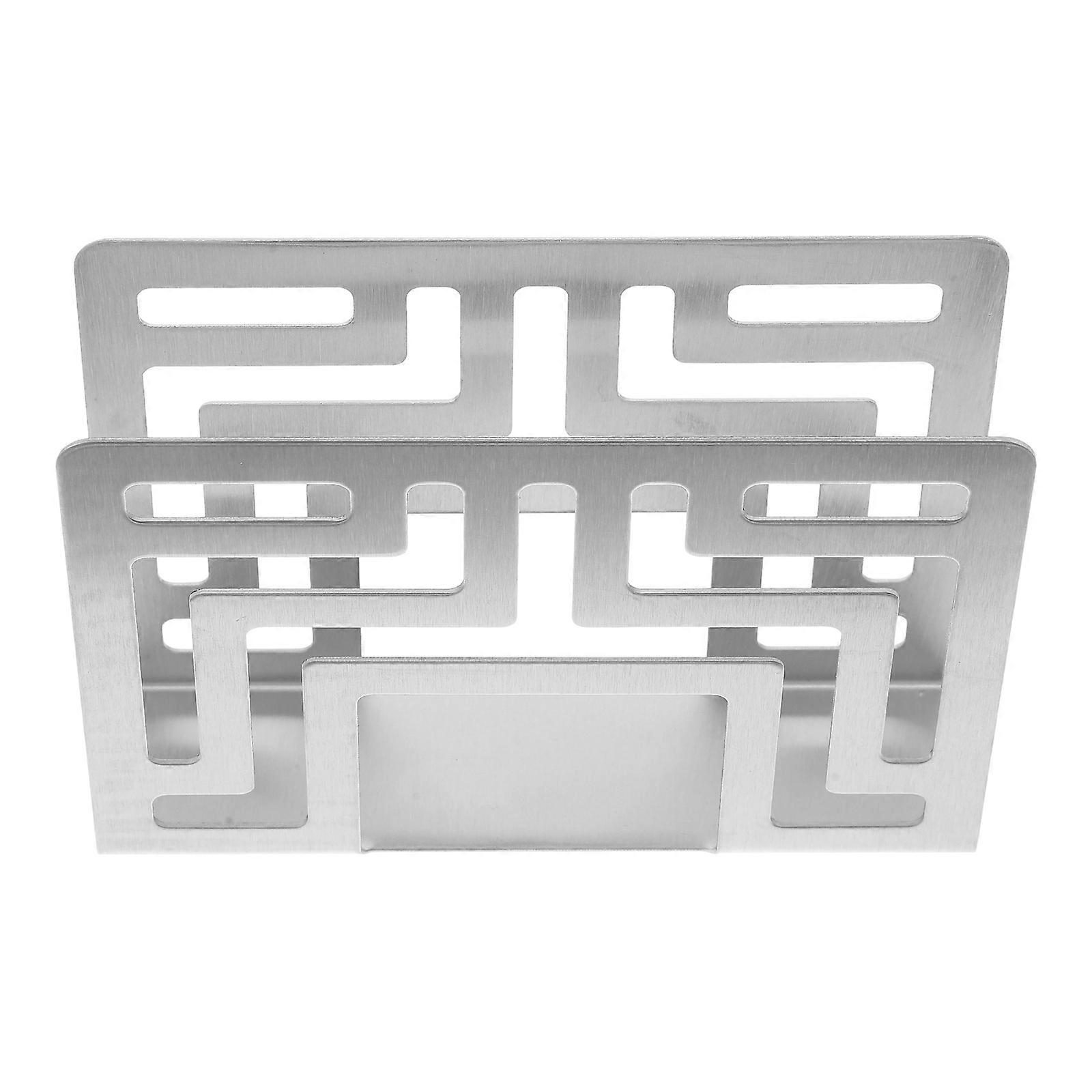 Standing Napkin Dispenser Tissue Storage Practical Decorative Daily Use 4.8X3.3X1.5in Silver 1Pack