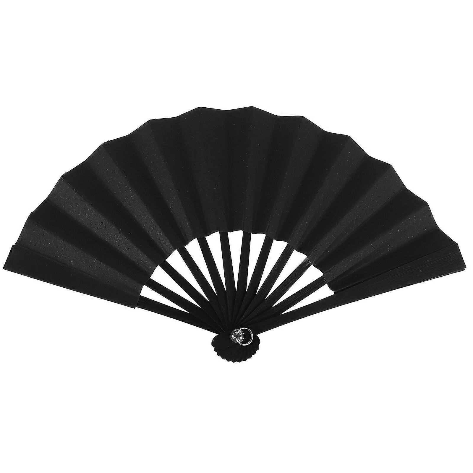 Small Hand Fan Foldable For Photography Props Accessory Black 1Pcs
