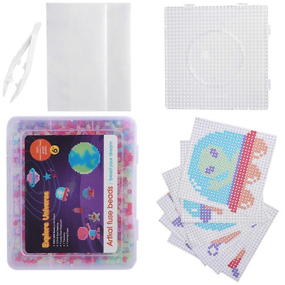 Fuse Beads Kit For Kids Crafting Tool Round Shape Night Glow 5mm Beads 1Set