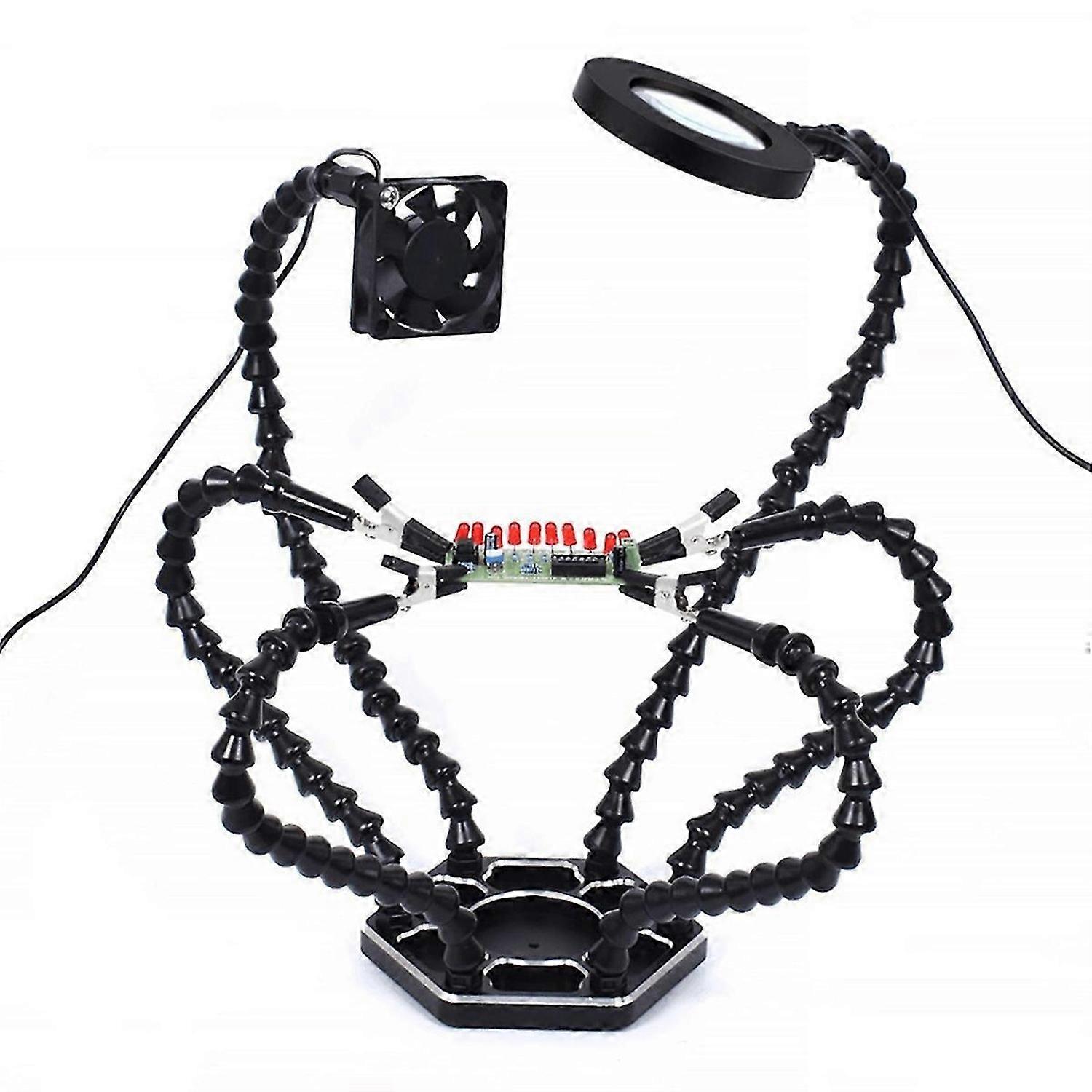 Third Hand Soldering PCB Holder Tool Helping Hands Crafts Hobby Welding Station USB DC Cooling Fans