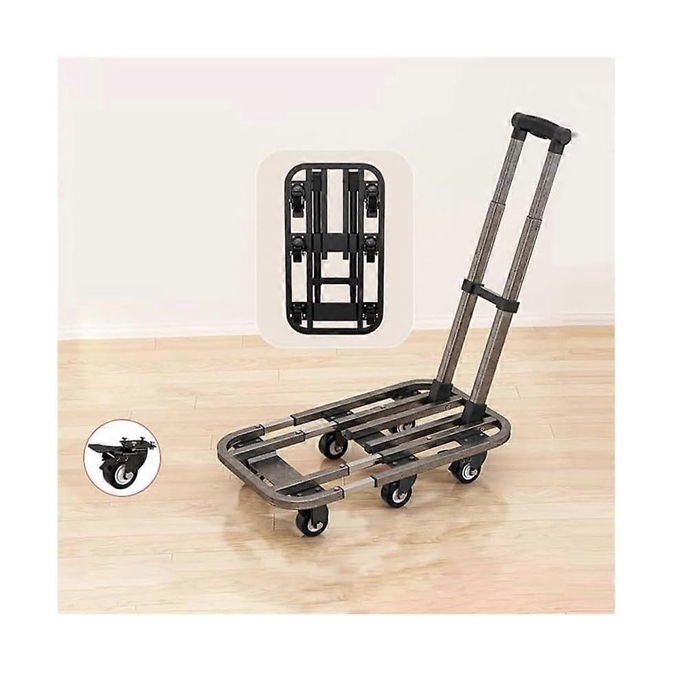 Retractable Platform Trolley with Chassis and Brake, Flatbed Trolley, Multifunctional Transport Trolley, Express Van Gris