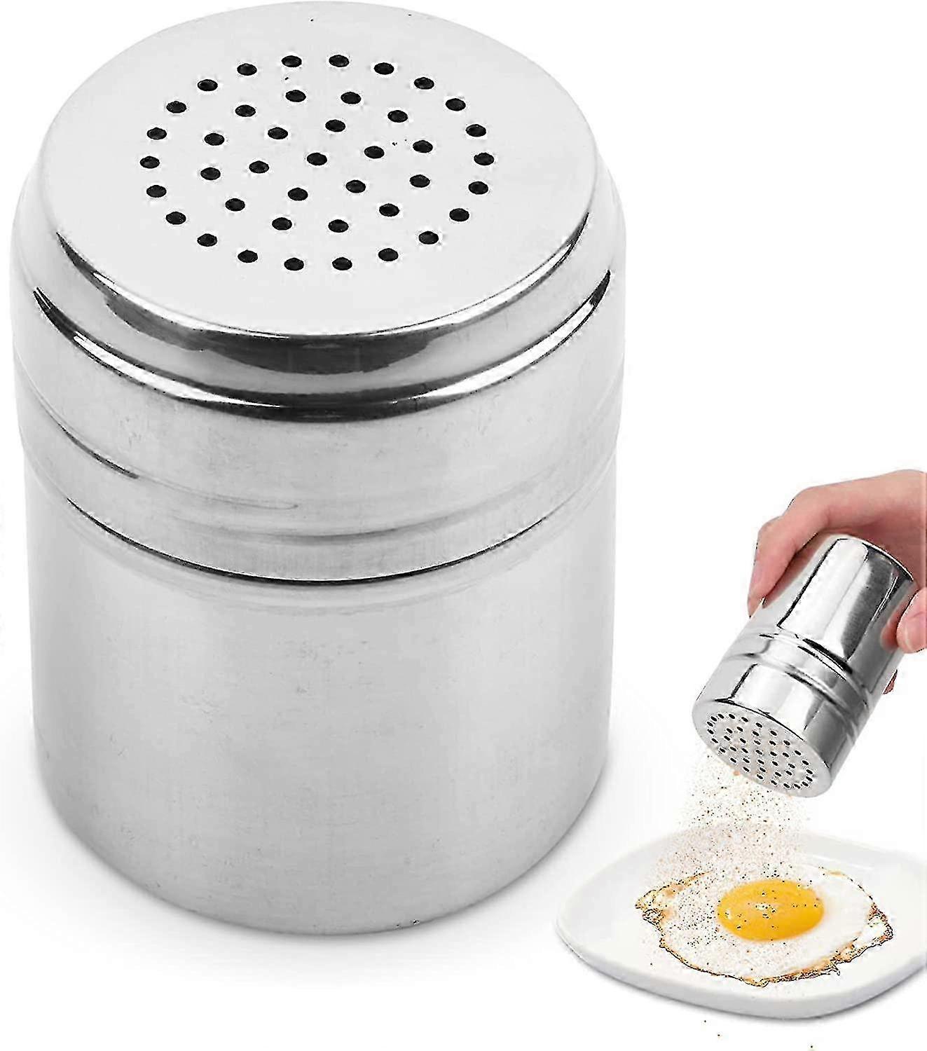 Krydderidispenser og krydderikrukke i rustfrit stål