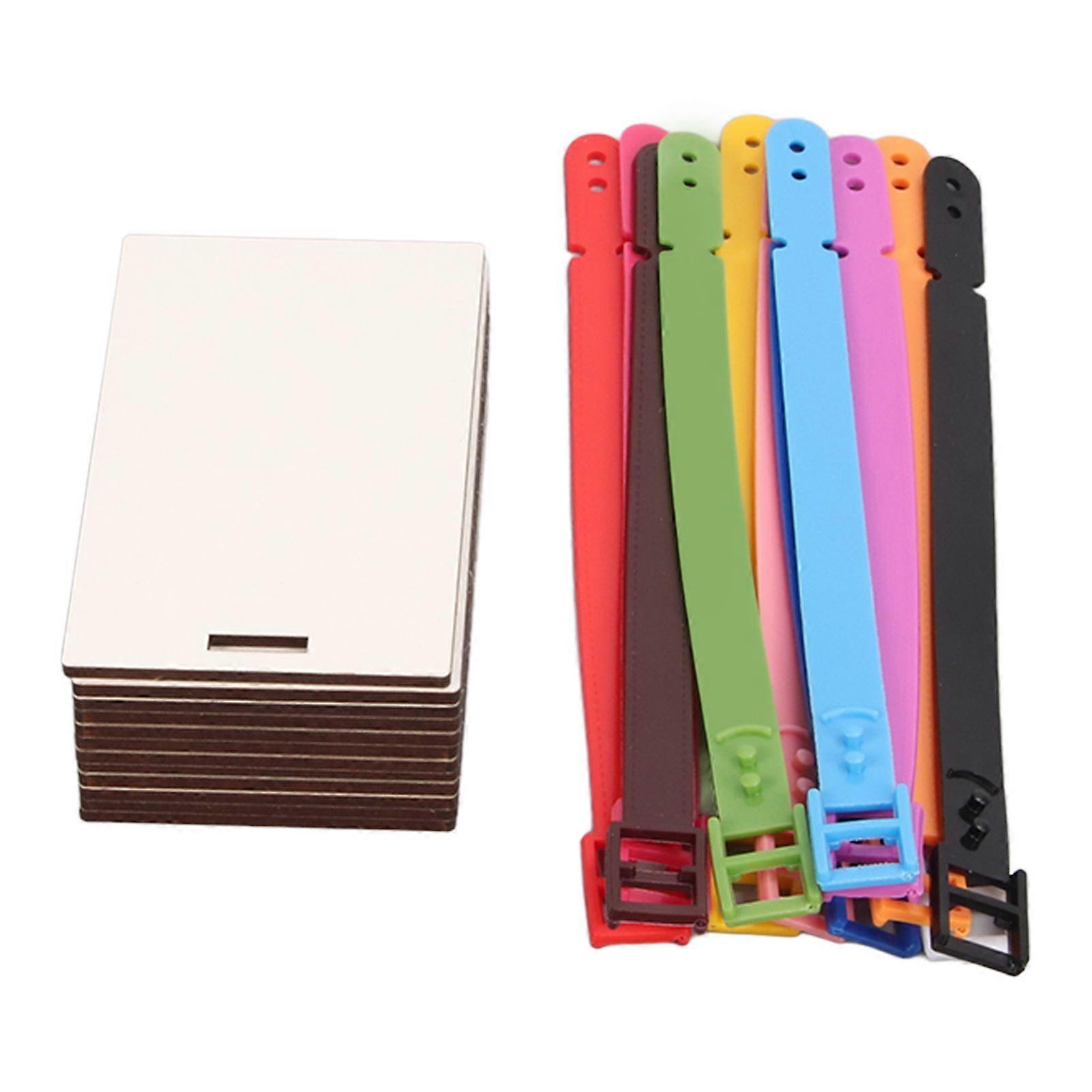 2025 Latest Model  12PCS Blank Luggage Tags Density Board Plastic Double Sided