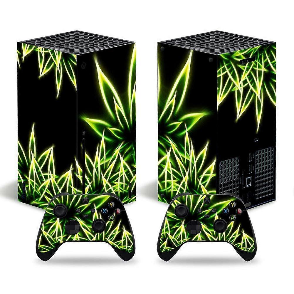 Microsoft Xbox Series X Console Vinyl Sticker Skin Wrap Decal with 2 Free Wireless Controller Stickers, Weeds Design