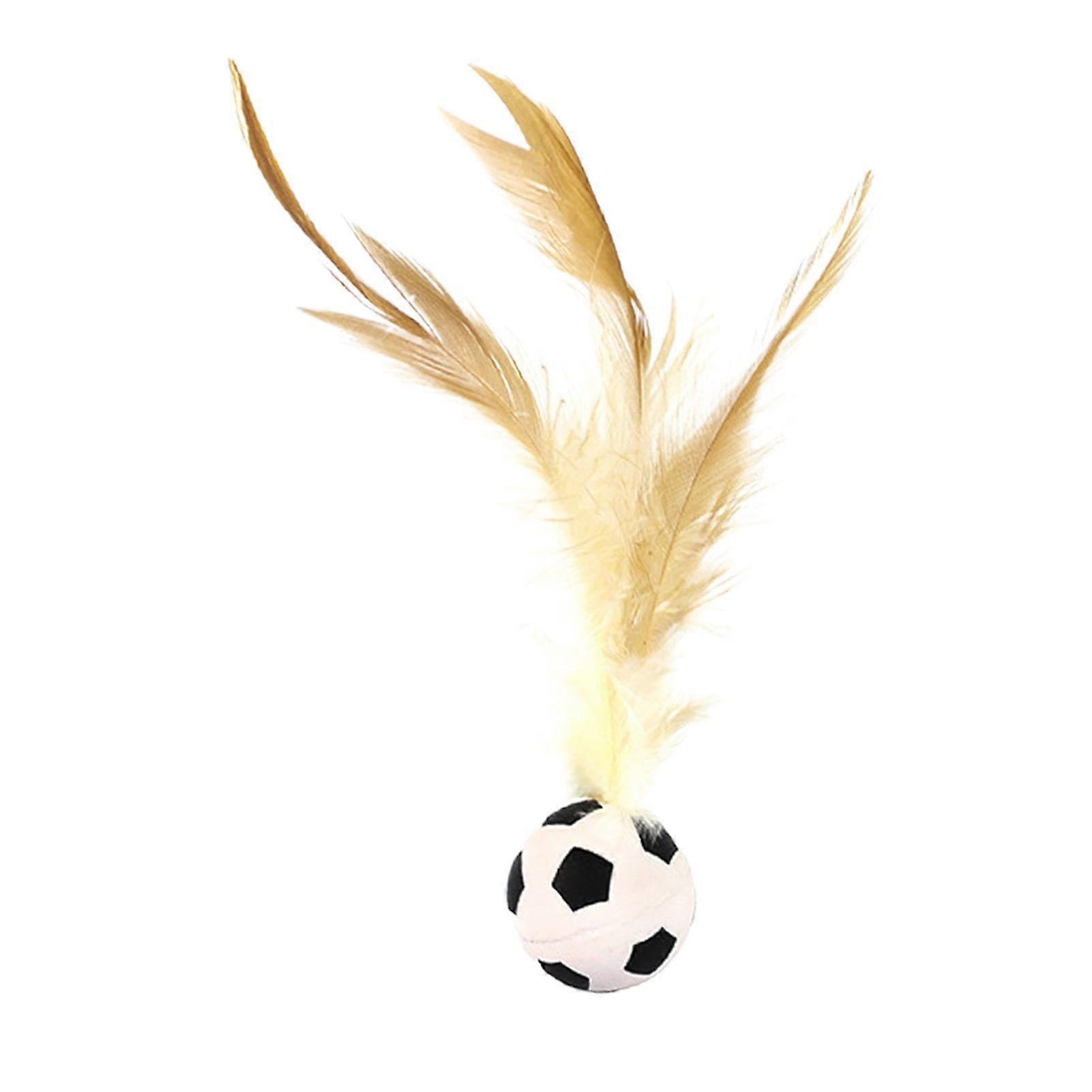 Cat Toy Balls, Feather Teaser Kitten Toy, Pet Hip Balls, with Feathers Bouncing and Fun