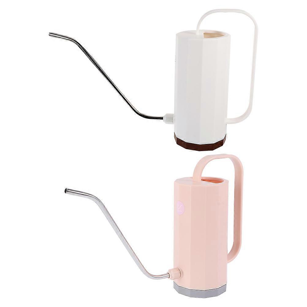 Plants Watering Can Indoor Use Ergonomic Handle Plastic Long Spout Pink 15.7×9.4×3.7in Adjustable Water Flow 2Pcs