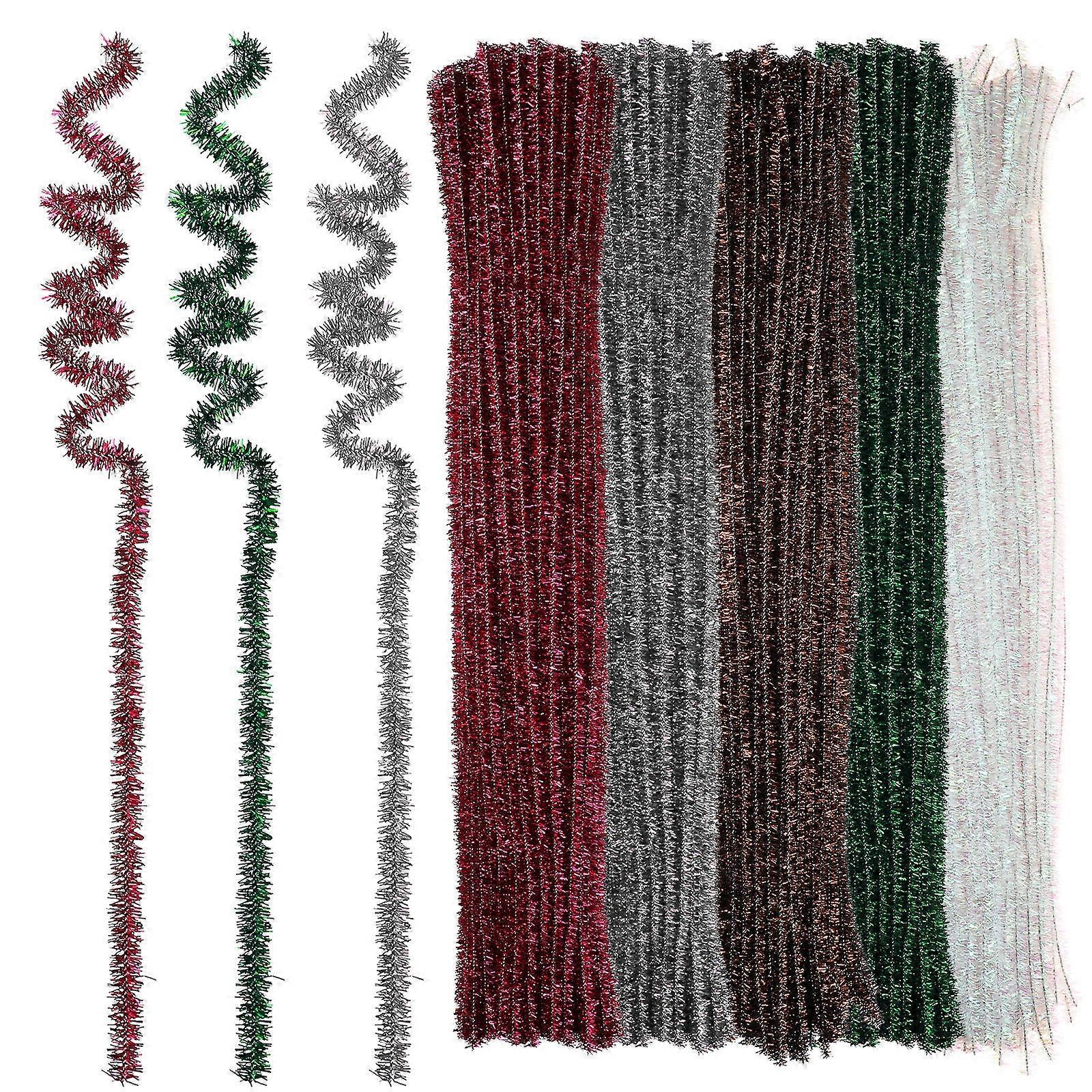 Fuzzy Craft Sticks Brown Tinsel Pipe Cleaners 500Pcs For Carnivals