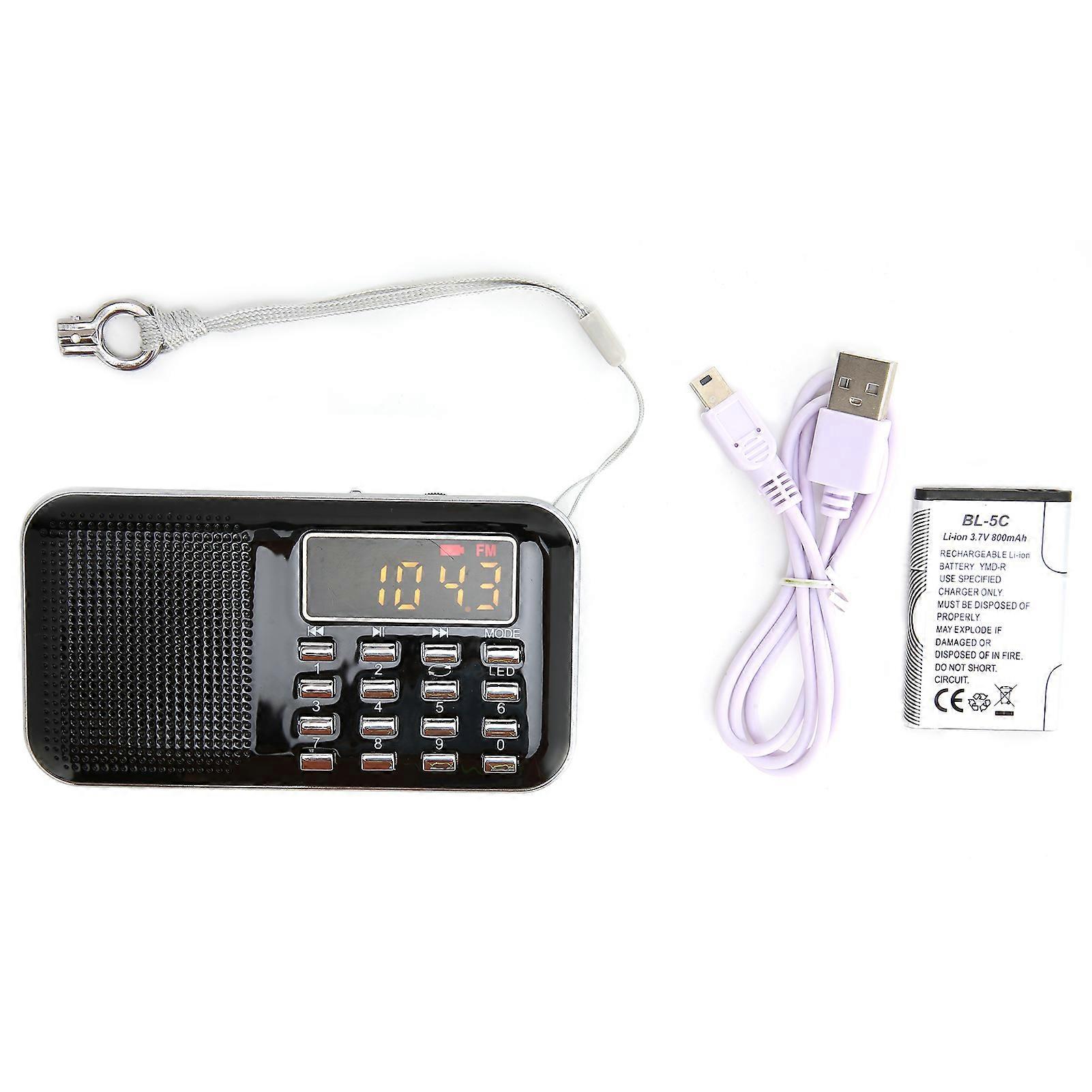 Digital Radio Mini Portable Radio Subwoofer Card MP3 Player Bass Speaker for Senior