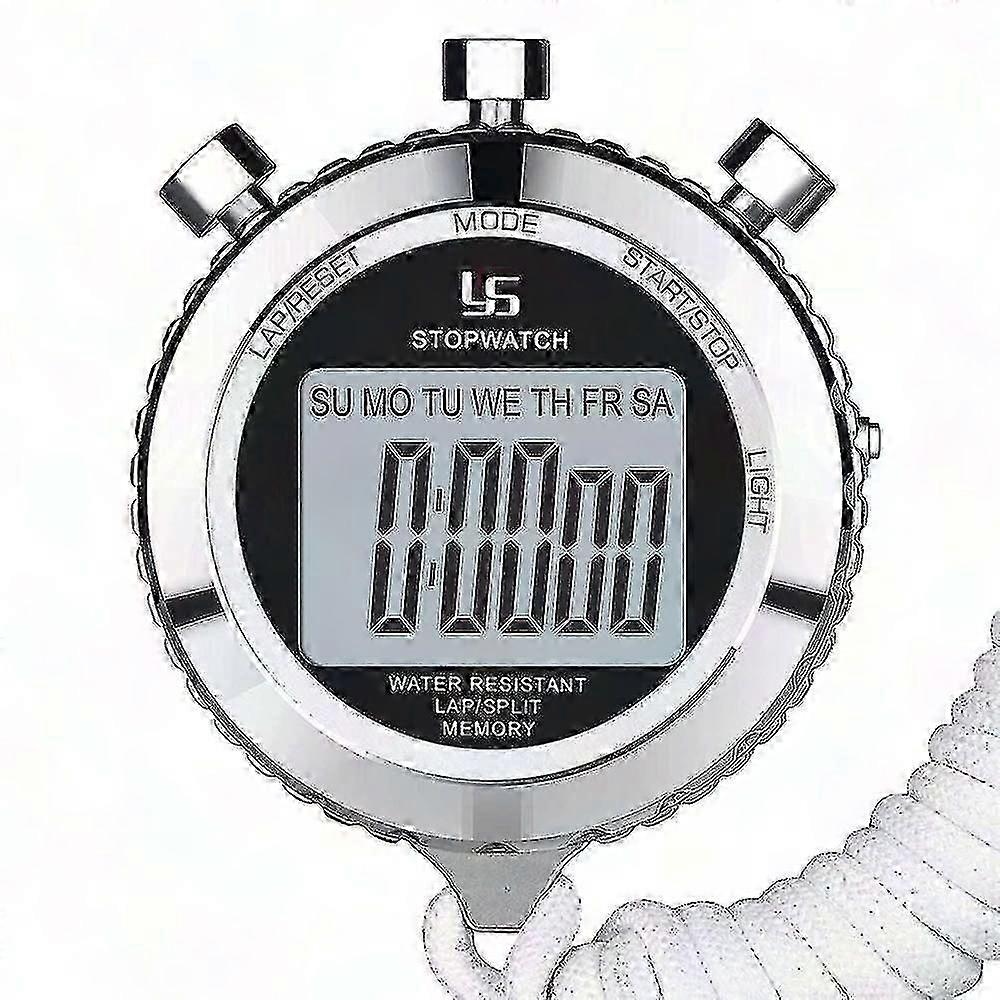 Accurate Metal Stopwatch with 1/100 Second Precision, Dual Lap Memory and Daily Digital Timer Functionality