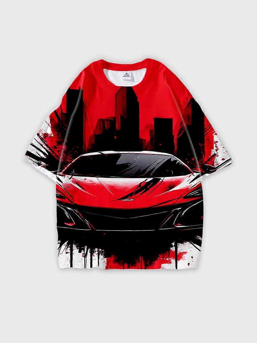 T-shirt round neck Pattern loose short sleeve JW1423