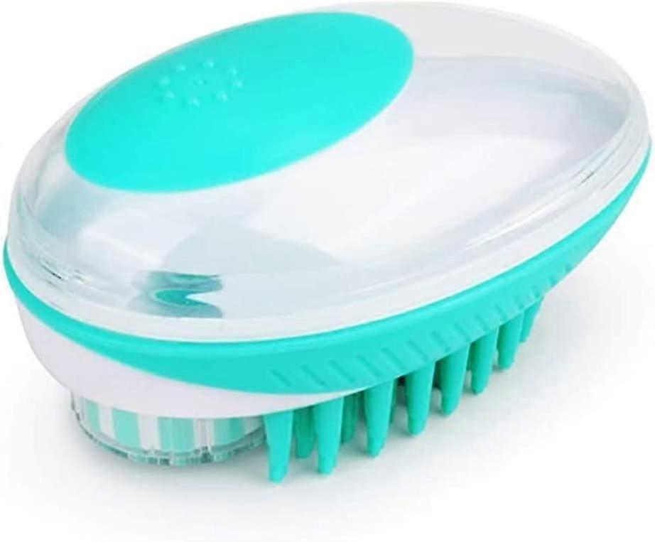 Dual-Function Silicone Pet Brush - Grooming & Bathing Tool for British Pet Owners