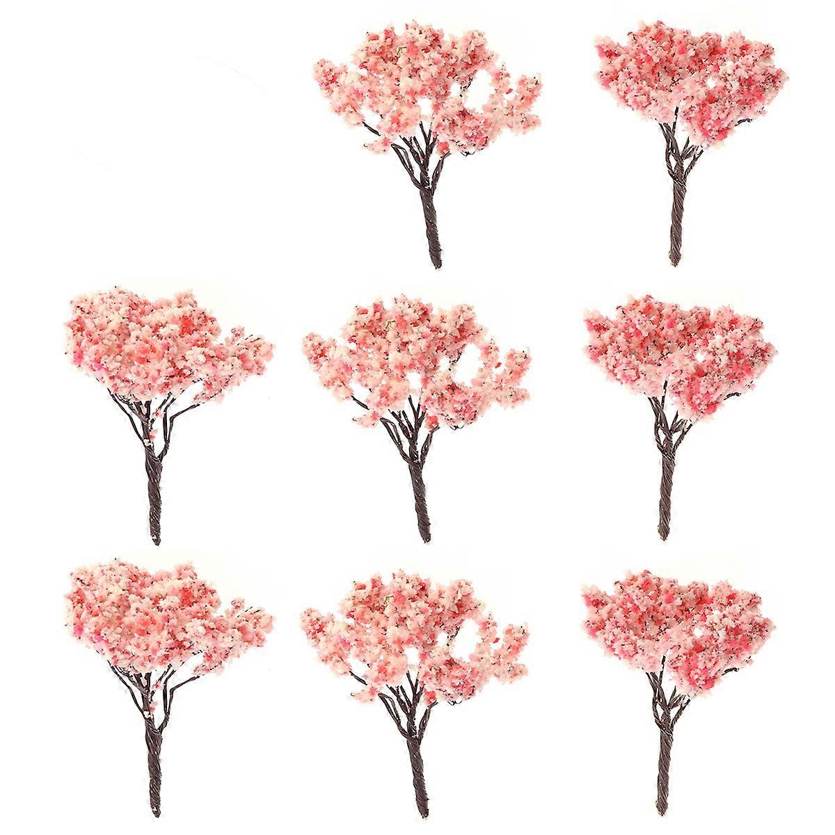 Model Cherry Trees Decor 10Pcs for Landscape Scenery Layout Miniature Use
