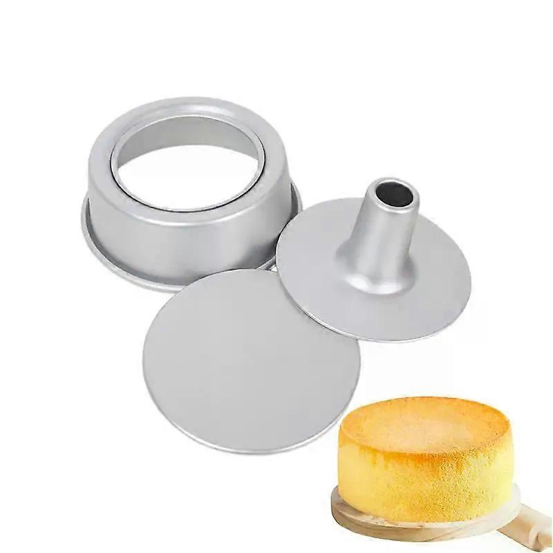 Round middle hole Alloy Chiffon Cake toast bread Pan Removable Bottom Hollow Chimney Mold DIY Baking Tools bake Model Bread box