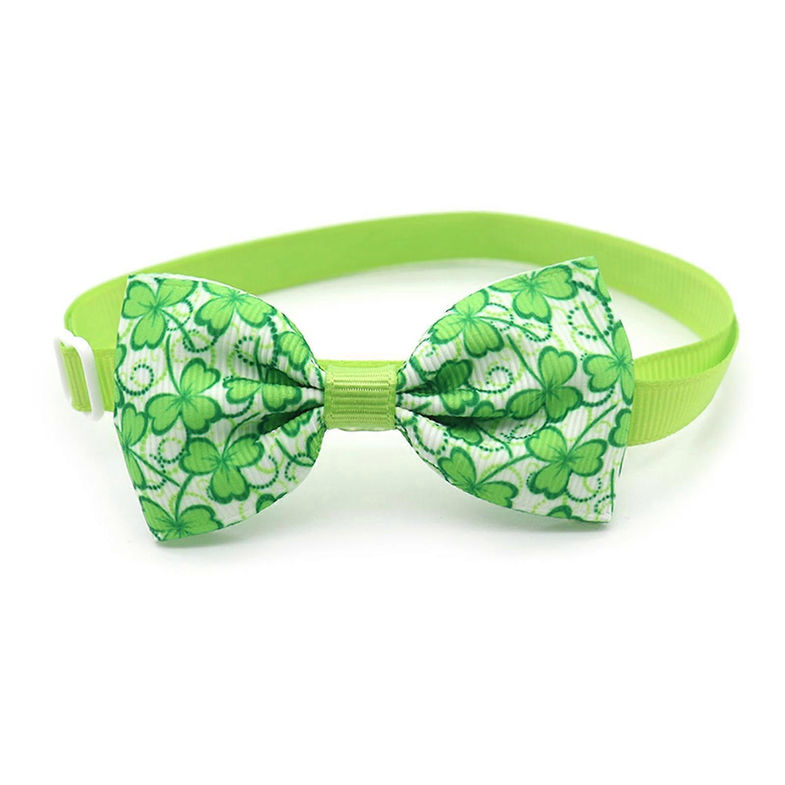 Dog Collar with Floral Design for Small Girls, Dogs, and Cats, Festive Clover Pattern, Adjustable Size, Durable Material