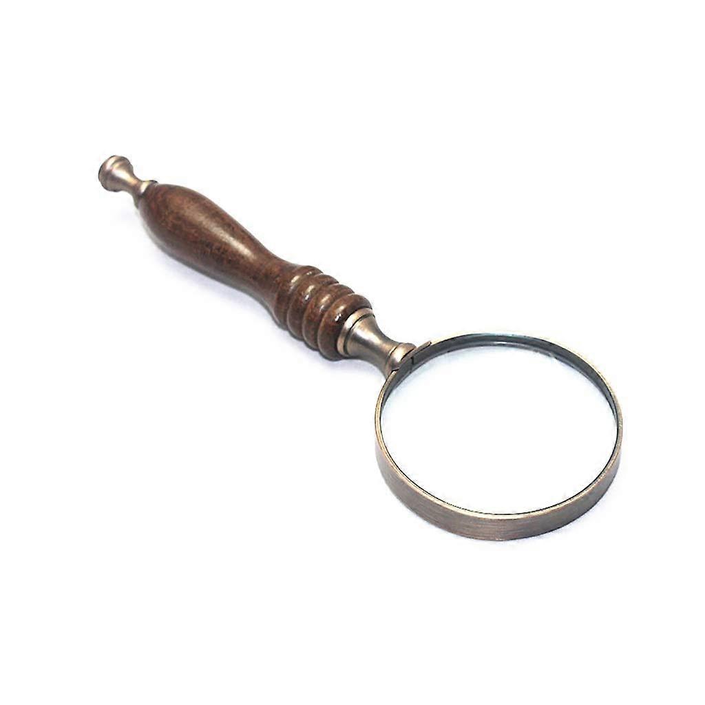 Reading Magnifier, 10X Magnifying Lens, Handheld Reading Magnifier for Seniors with NonSlip Wooden Handle