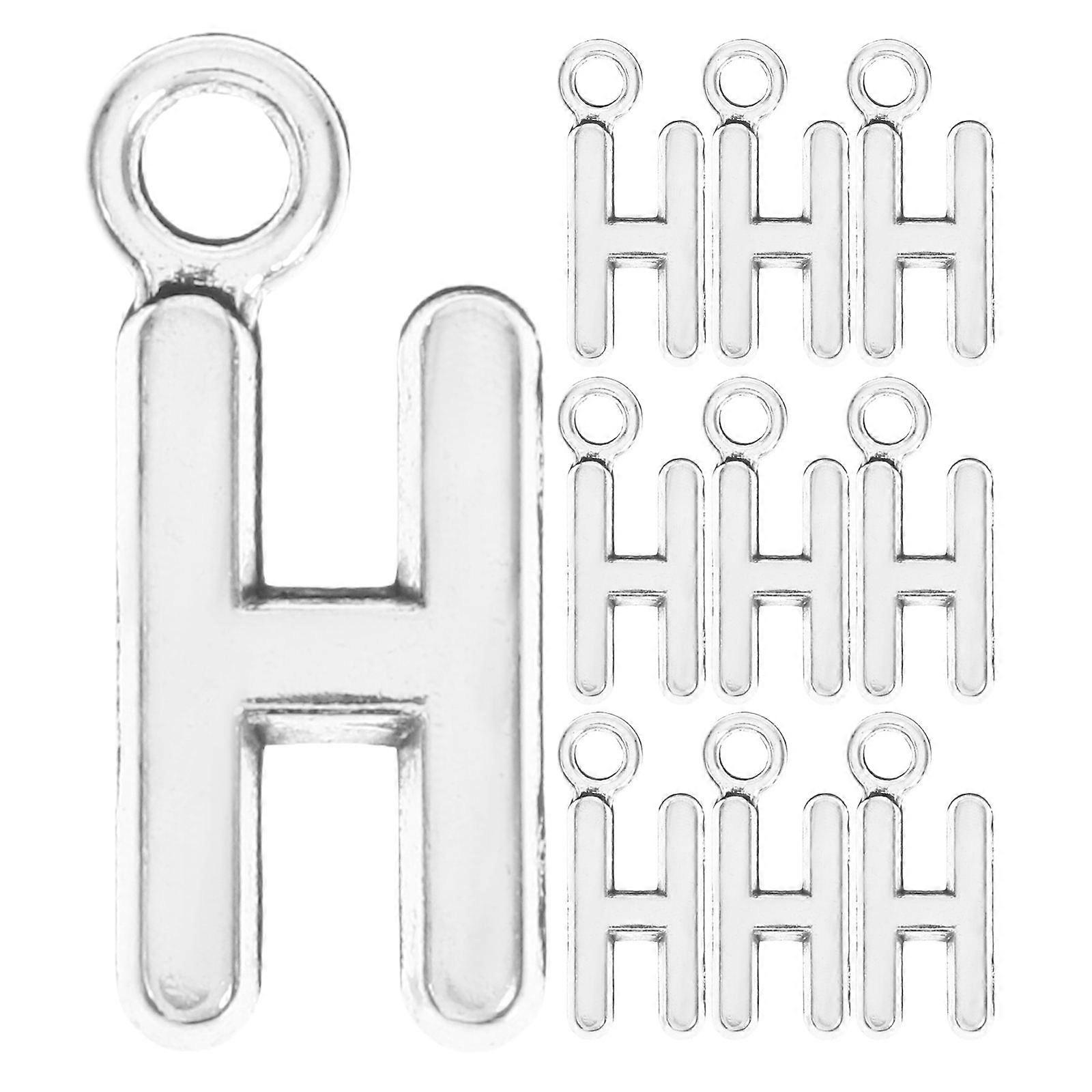 50pcs Antique Silver H Pendant Alloy Charms for DIY Jewelry Making – Necklaces, Bracelets, Keychains – Unique Craft Accessories