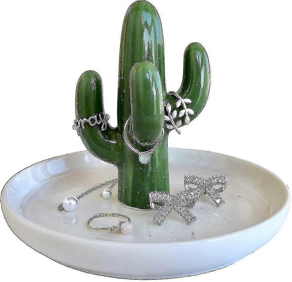 Ring Holder,cactus Ring Holder Dish For Jewelry, Ceramic Succulent Ring Holders