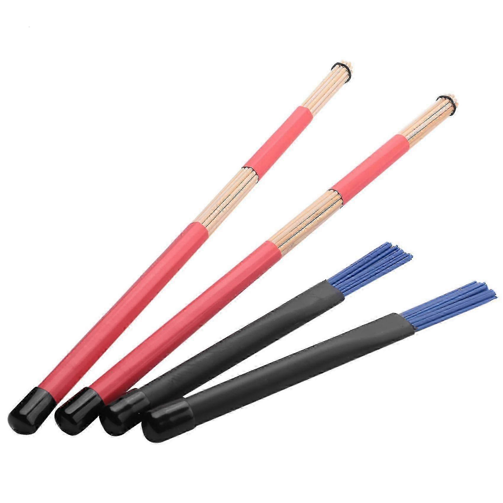 1 Pair of 40cm Bamboo Rod Drum Brushes & Retractable Jazz Drum Brushes - Perfect for Folk & Jazz Music Performance