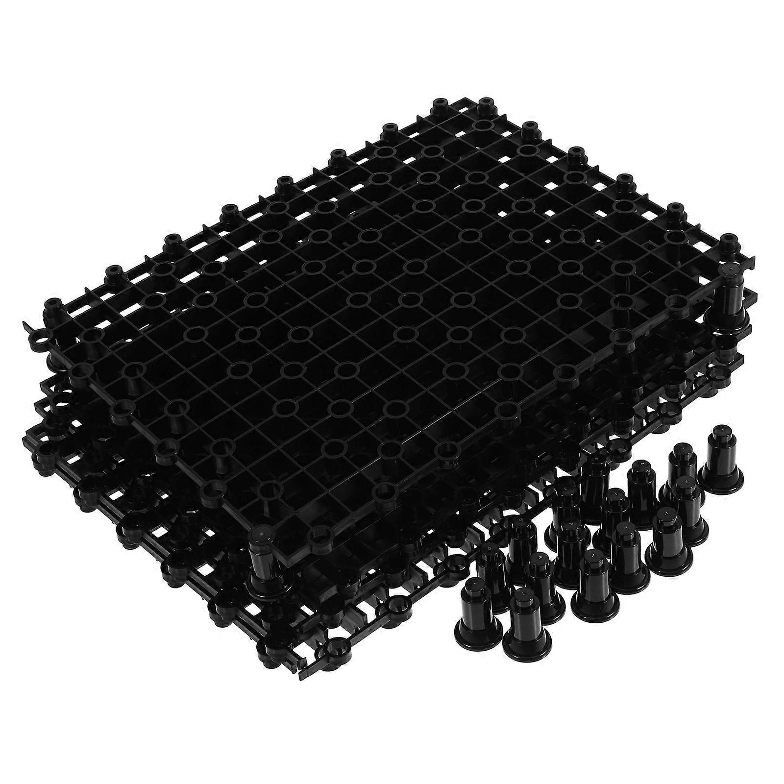 5pcs Fish Tank Bottom Filter Plate PVC Multi-function Clapboard Bottom Filter with 20pcs Nail (Black)