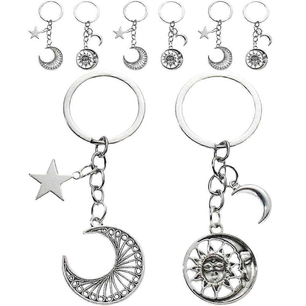 Aesthetic Star Moon Keychain Backpacks Belts Lanyards Women Men Kids 4 Pairs