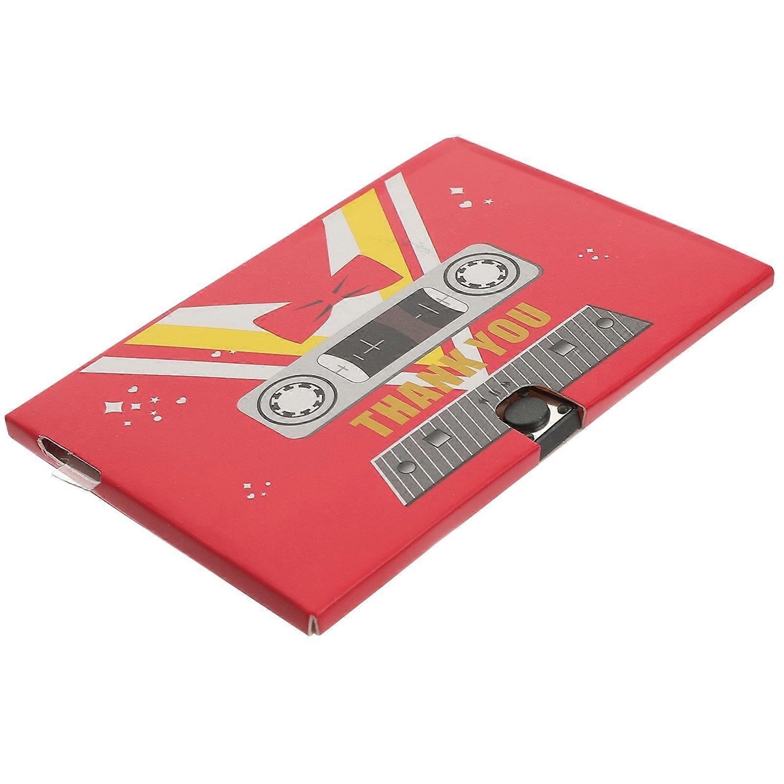 Graduation Greeting Card Recording Graduation Card Retro Design Cassette Shape Red 1Set