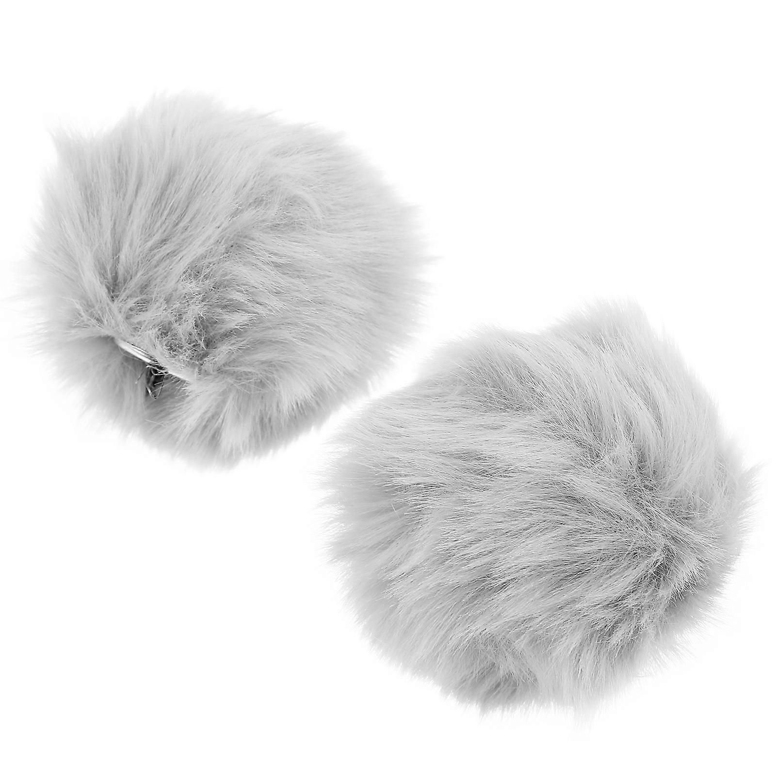 Cute Bunny Tail Clip On for Cosplay Soft Plush Rabbit Prop Light Grey for Pet Use 2 Pieces