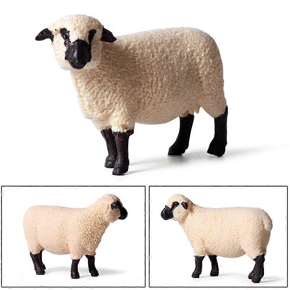 リアルな羊モデルの装飾白いプラスチックおもちゃ子供用デスクオーナメント1PC