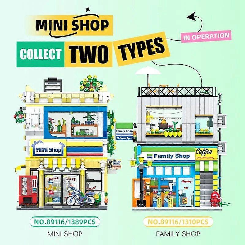 迷你商店 Bausteine Stadt 街景商店 Szene Gebude Modell Ziegel 台式机