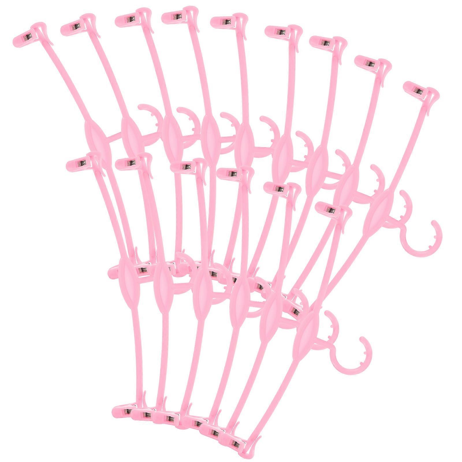 15Pcs Pink Plastic Underwear Hanger with Clips for Home Laundry Drying Rack and Clothes Support