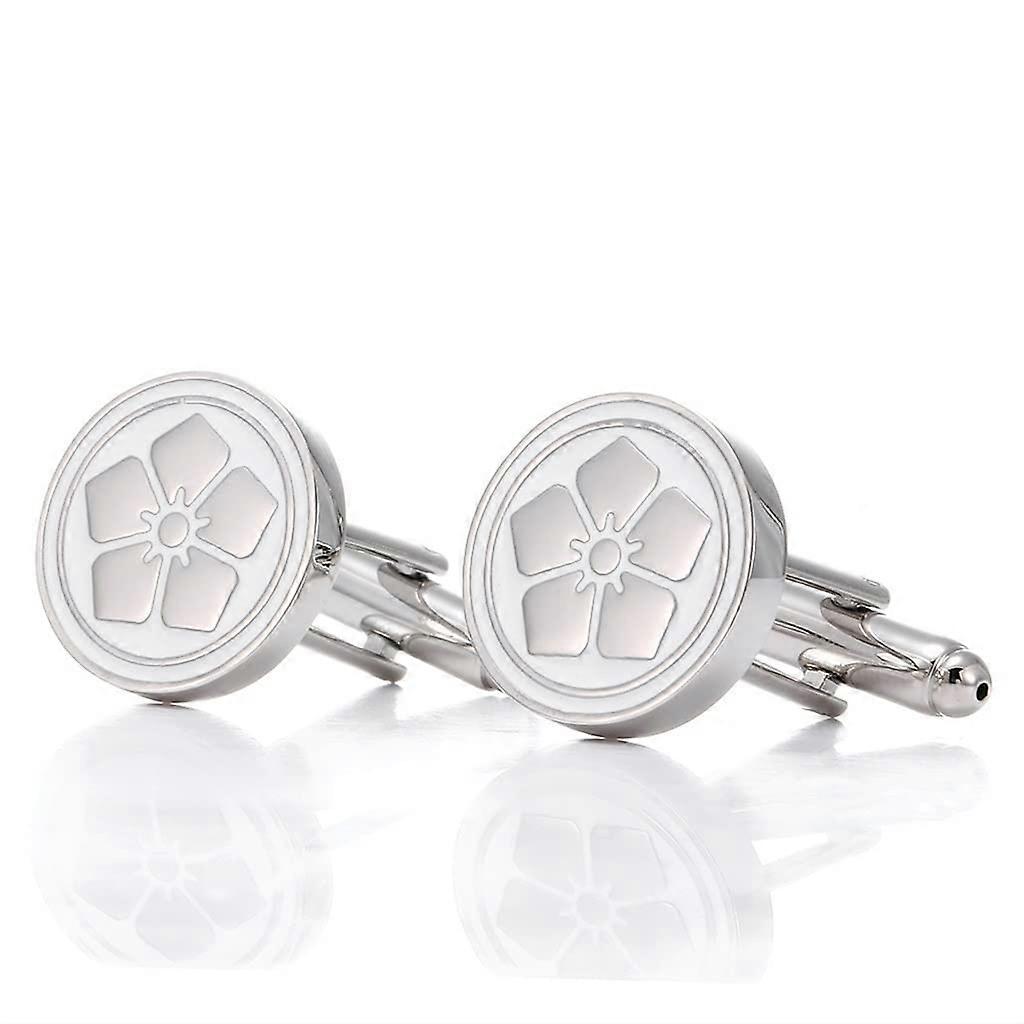 Silver Pattern Cufflinks for Men (Color: A, Size: One Size)