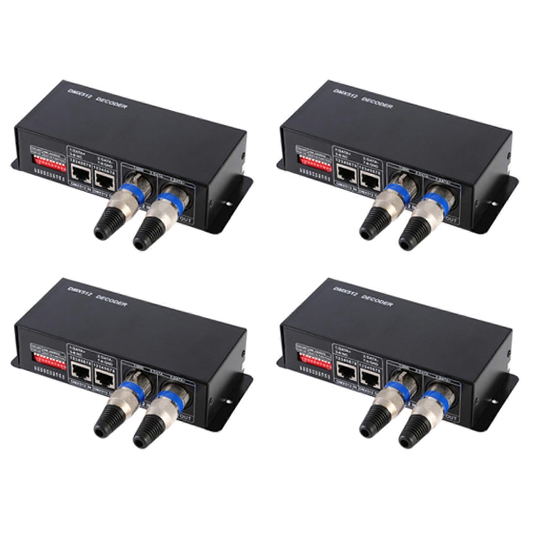 4X 3CH DC12-24V RGBW 512 Decoder LED Controller RGB LED DMX512 Decoder, DMX512-3CH