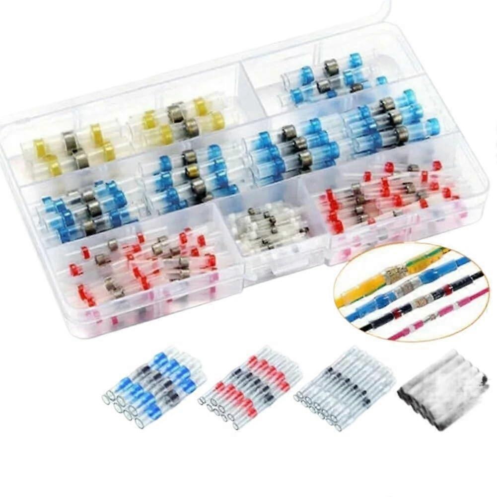 Solder Seal Sleeve Heat Shrink Butt Wire Connector Terminal Waterproof 100-Pack For Automotive And Electrical Use