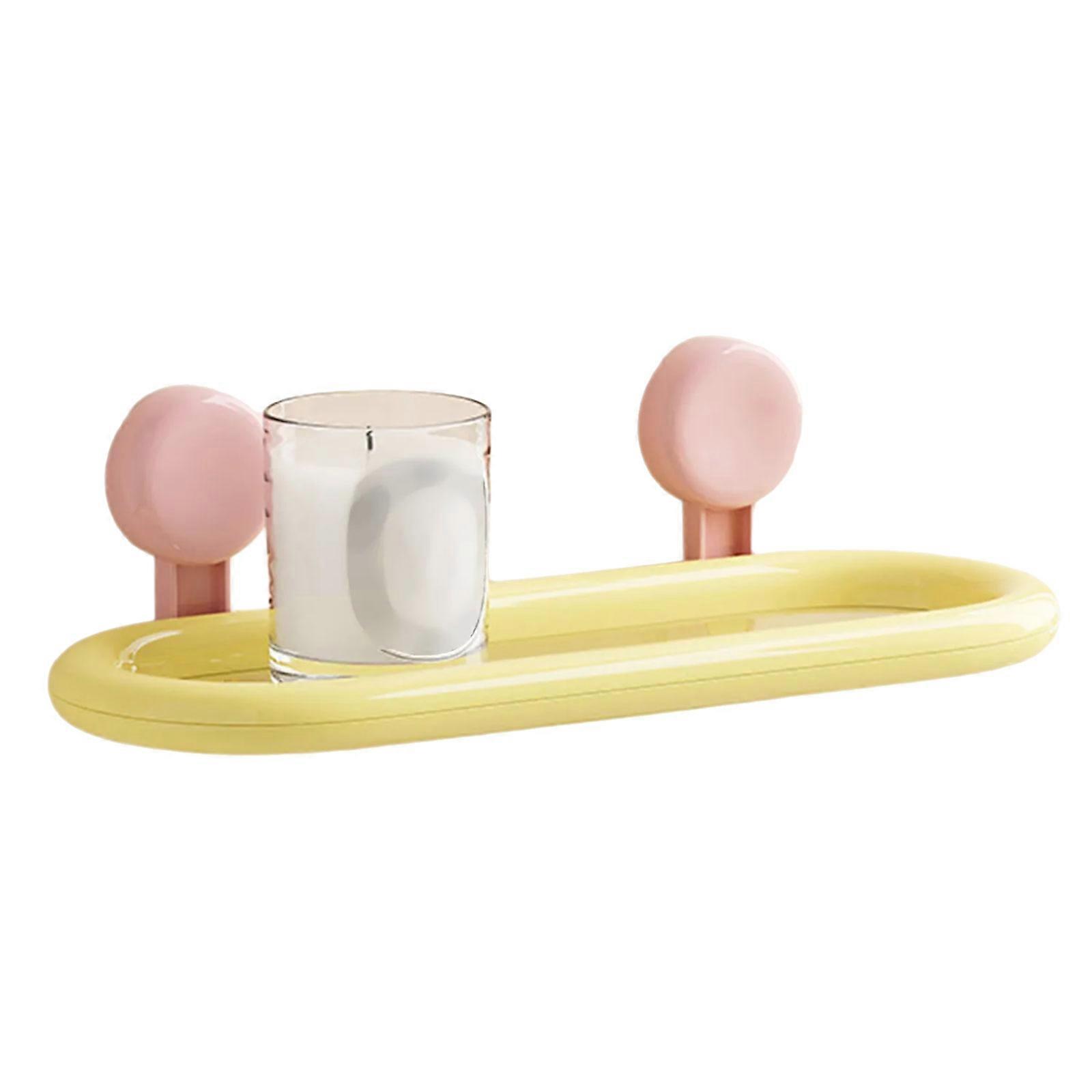 Bathroom Wall Shelf with Drainage System No Permanent Installation Suction Cup Storage for Toiletries Multicolor